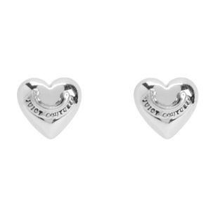 Juicy Couture Silver Puffed Heart Stud Earrings